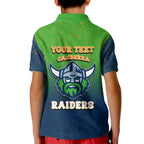 Personalized Canberra Raiders Kid Polo Shirt Easter Mascot - Colorful Eggs Cartoon Style