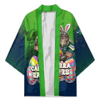 Personalized Canberra Raiders Kimono Easter Mascot - Colorful Eggs Cartoon Style