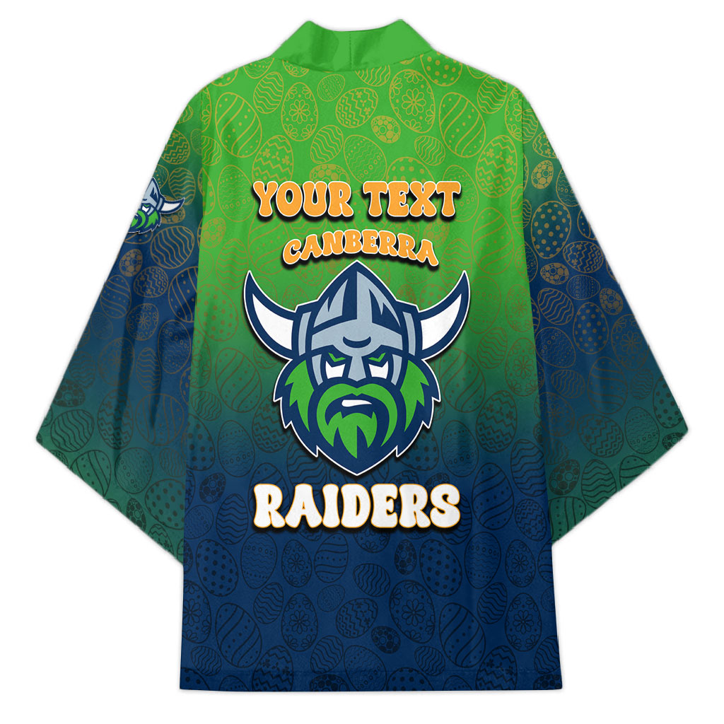 Personalized Canberra Raiders Kimono Easter Mascot - Colorful Eggs Cartoon Style
