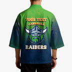 Personalized Canberra Raiders Kimono Easter Mascot - Colorful Eggs Cartoon Style