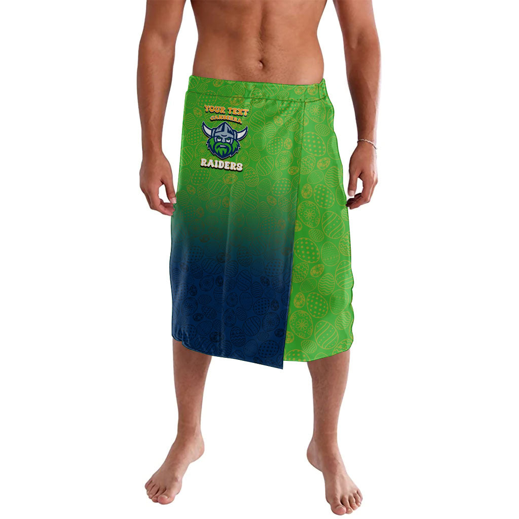 Personalized Canberra Raiders Lavalava Easter Mascot - Colorful Eggs Cartoon Style