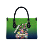 Personalized Canberra Raiders Leather Bag Easter Mascot - Colorful Eggs Cartoon Style