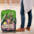 Personalized Canberra Raiders Luggage Cover Easter Mascot - Colorful Eggs Cartoon Style