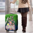 Personalized Canberra Raiders Luggage Cover Easter Mascot - Colorful Eggs Cartoon Style