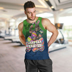 Personalized Canberra Raiders Men Tank Top Easter Mascot - Colorful Eggs Cartoon Style