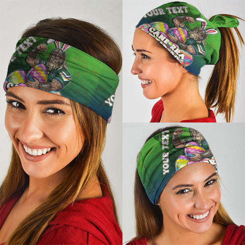 Personalized Canberra Raiders Neck Gaiter Easter Mascot - Colorful Eggs Cartoon Style