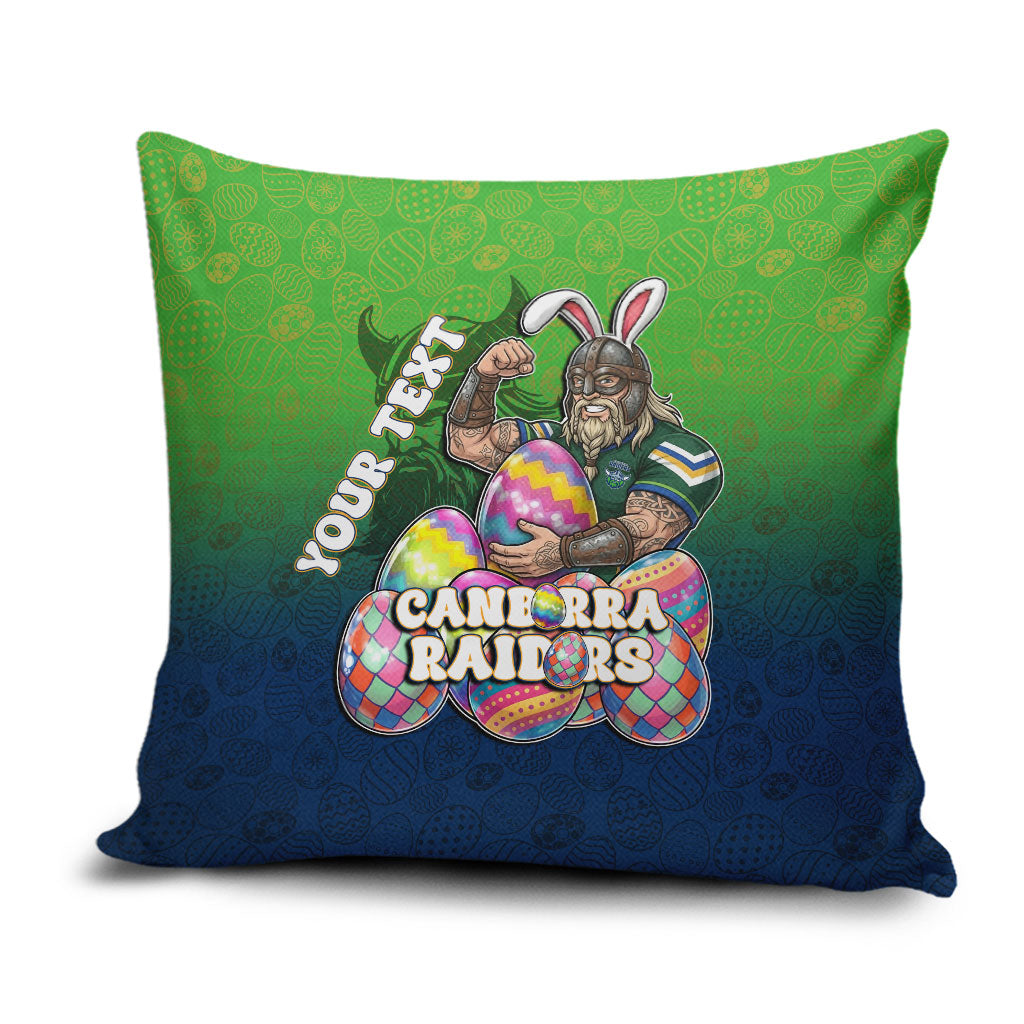 Personalized Canberra Raiders Pillow Cover Easter Mascot - Colorful Eggs Cartoon Style