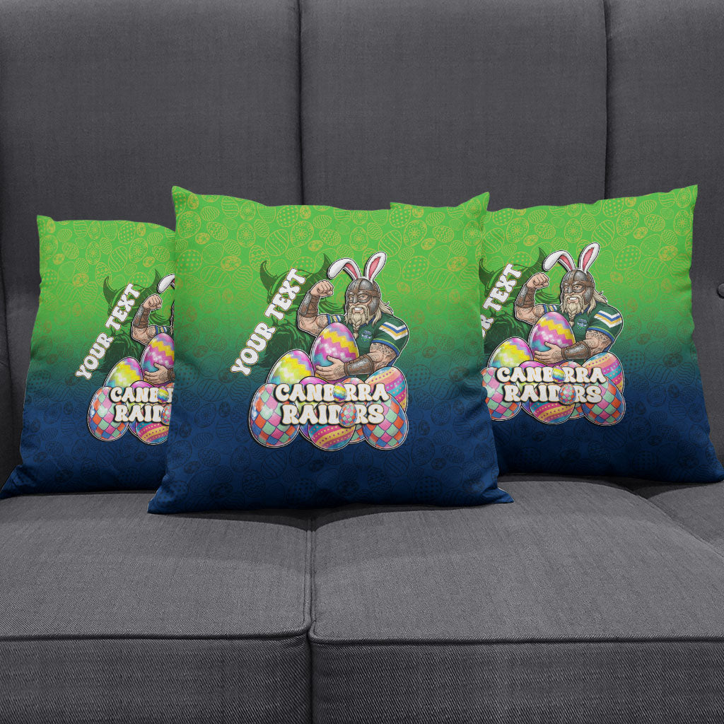 Personalized Canberra Raiders Pillow Cover Easter Mascot - Colorful Eggs Cartoon Style