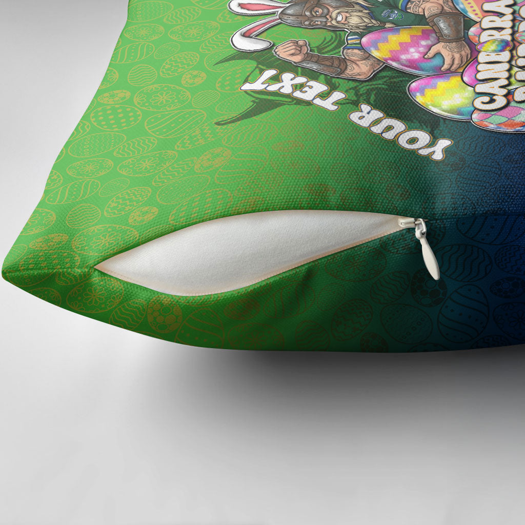 Personalized Canberra Raiders Pillow Cover Easter Mascot - Colorful Eggs Cartoon Style