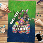 Personalized Canberra Raiders Puzzle Easter Mascot - Colorful Eggs Cartoon Style