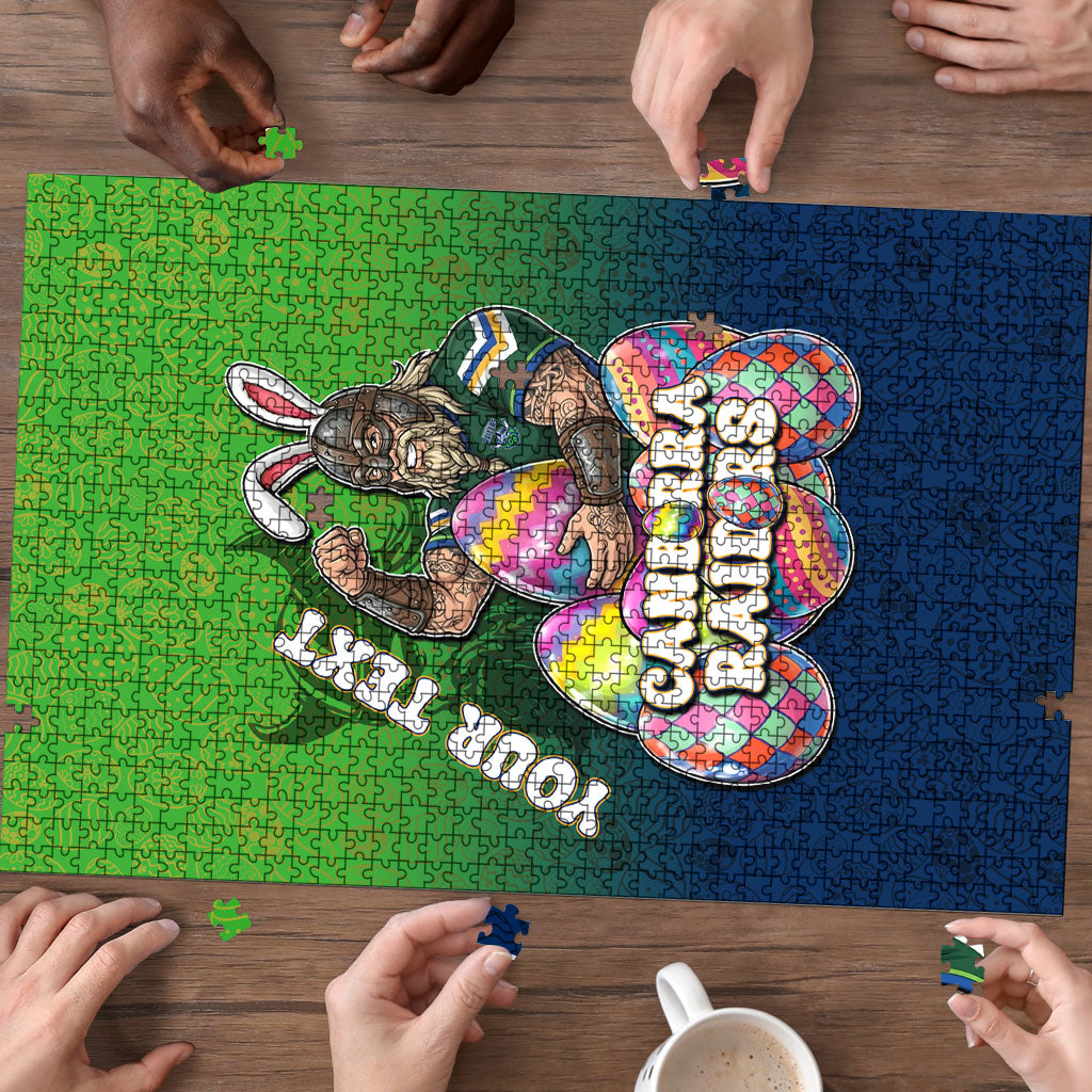 Personalized Canberra Raiders Puzzle Easter Mascot - Colorful Eggs Cartoon Style