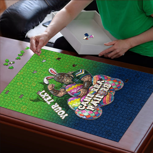 Personalized Canberra Raiders Puzzle Easter Mascot - Colorful Eggs Cartoon Style