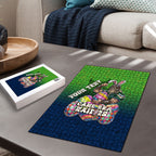 Personalized Canberra Raiders Puzzle Easter Mascot - Colorful Eggs Cartoon Style