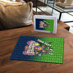 Personalized Canberra Raiders Puzzle Easter Mascot - Colorful Eggs Cartoon Style