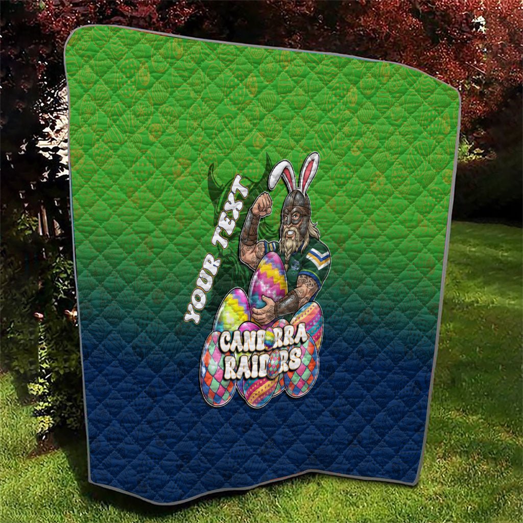 Personalized Canberra Raiders Quilt Easter Mascot - Colorful Eggs Cartoon Style