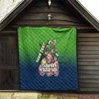 Personalized Canberra Raiders Quilt Easter Mascot - Colorful Eggs Cartoon Style