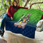 Personalized Canberra Raiders Quilt Easter Mascot - Colorful Eggs Cartoon Style