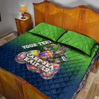 Personalized Canberra Raiders Quilt Bed Set Easter Mascot - Colorful Eggs Cartoon Style
