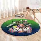 Personalized Canberra Raiders Round Carpet Easter Mascot - Colorful Eggs Cartoon Style