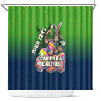Personalized Canberra Raiders Shower Curtain Easter Mascot - Colorful Eggs Cartoon Style