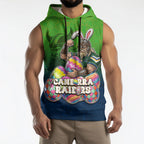 Personalized Canberra Raiders Sleeveless Hoodie Easter Mascot - Colorful Eggs Cartoon Style