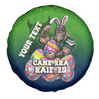 Personalized Canberra Raiders Spare Tire Cover Easter Mascot - Colorful Eggs Cartoon Style