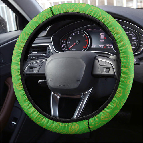 Canberra Raiders Steering Wheel Cover Easter Mascot - Colorful Eggs Cartoon Style
