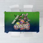 Personalized Canberra Raiders Tablecloth Easter Mascot - Colorful Eggs Cartoon Style