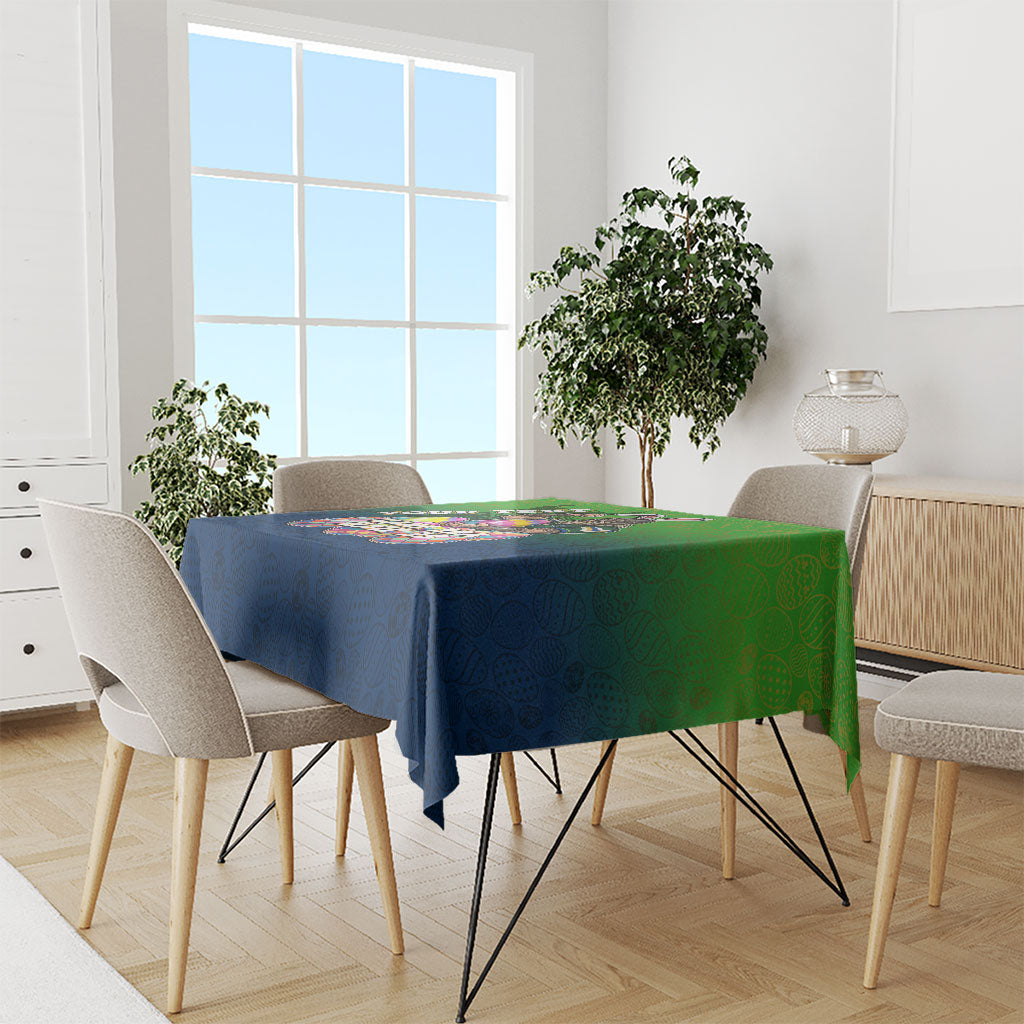Personalized Canberra Raiders Tablecloth Easter Mascot - Colorful Eggs Cartoon Style