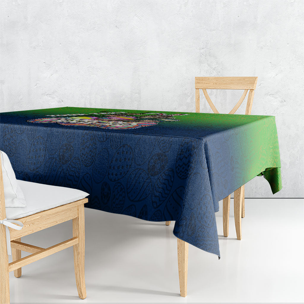 Personalized Canberra Raiders Tablecloth Easter Mascot - Colorful Eggs Cartoon Style