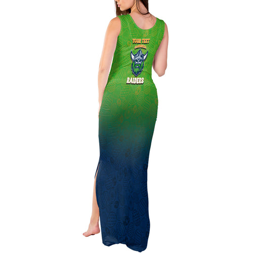 Personalized Canberra Raiders Tank Maxi Dress Easter Mascot - Colorful Eggs Cartoon Style