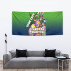 Personalized Canberra Raiders Tapestry Easter Mascot - Colorful Eggs Cartoon Style