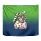 Personalized Canberra Raiders Tapestry Easter Mascot - Colorful Eggs Cartoon Style
