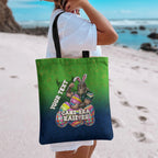 Personalized Canberra Raiders Tote Bag Easter Mascot - Colorful Eggs Cartoon Style