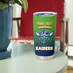 Personalized Canberra Raiders Tumbler Cup Easter Mascot - Colorful Eggs Cartoon Style