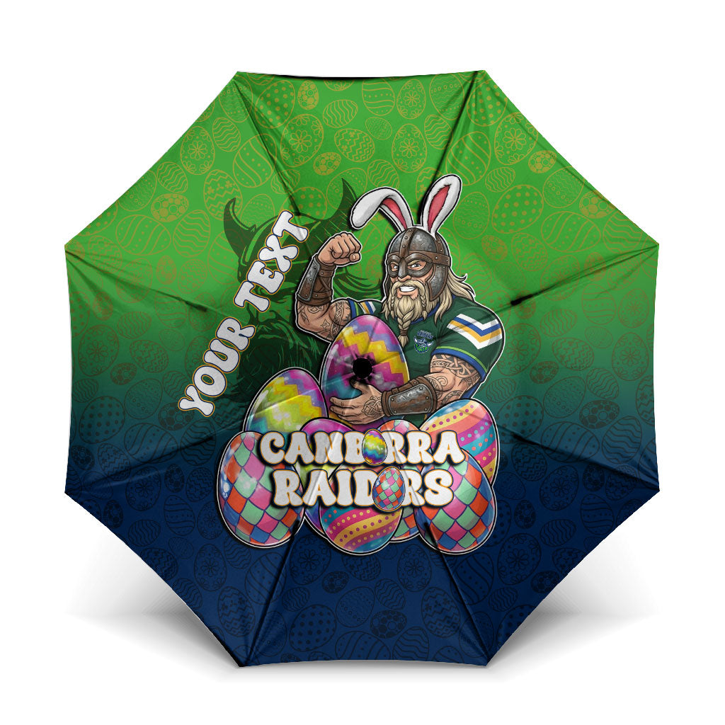 Personalized Canberra Raiders Umbrella Easter Mascot - Colorful Eggs Cartoon Style