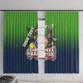 Personalized Canberra Raiders Window Curtain Easter Mascot - Colorful Eggs Cartoon Style