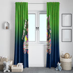 Personalized Canberra Raiders Window Curtain Easter Mascot - Colorful Eggs Cartoon Style