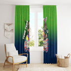 Personalized Canberra Raiders Window Curtain Easter Mascot - Colorful Eggs Cartoon Style