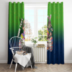 Personalized Canberra Raiders Window Curtain Easter Mascot - Colorful Eggs Cartoon Style