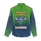 Personalized Canberra Raiders Women Casual Shirt Easter Mascot - Colorful Eggs Cartoon Style