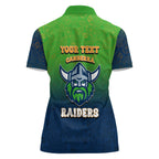 Personalized Canberra Raiders Women Polo Shirt Easter Mascot - Colorful Eggs Cartoon Style