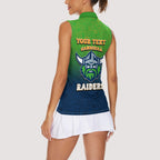Personalized Canberra Raiders Women Sleeveless Polo Shirt Easter Mascot - Colorful Eggs Cartoon Style