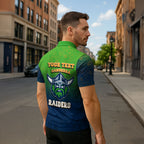 Personalized Canberra Raiders Zipper Polo Shirt Easter Mascot - Colorful Eggs Cartoon Style