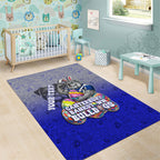 Personalized Canterbury-Bankstown Bulldogs Area Rug Easter Mascot - Colorful Eggs Cartoon Style