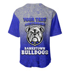 Personalized Canterbury-Bankstown Bulldogs Baseball Jersey Easter Mascot - Colorful Eggs Cartoon Style