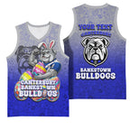 Personalized Canterbury-Bankstown Bulldogs Basketball Jersey Easter Mascot - Colorful Eggs Cartoon Style