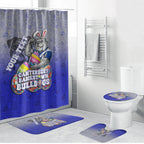 Personalized Canterbury-Bankstown Bulldogs Bathroom Set Easter Mascot - Colorful Eggs Cartoon Style