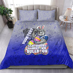 Personalized Canterbury-Bankstown Bulldogs Bedding Set Easter Mascot - Colorful Eggs Cartoon Style