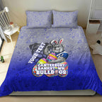 Personalized Canterbury-Bankstown Bulldogs Bedding Set Easter Mascot - Colorful Eggs Cartoon Style